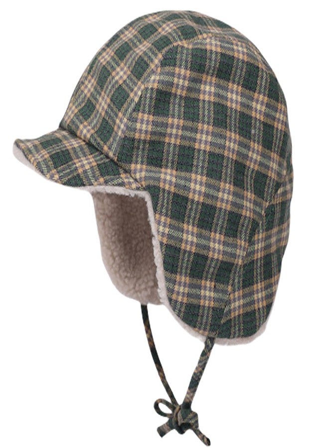 kilsel Reversible Winter Hat with Ear Flaps for Men Women Adult,Ladies Plaid Hat,Lamb Wool Lining Beanie Not for Kids - Image 1